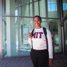 Student wearing MIT sweatshirt